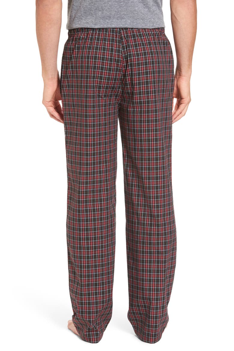 Poplin Pajama Pants, Alternate, color, RED CHILI - BLACK TARTAN