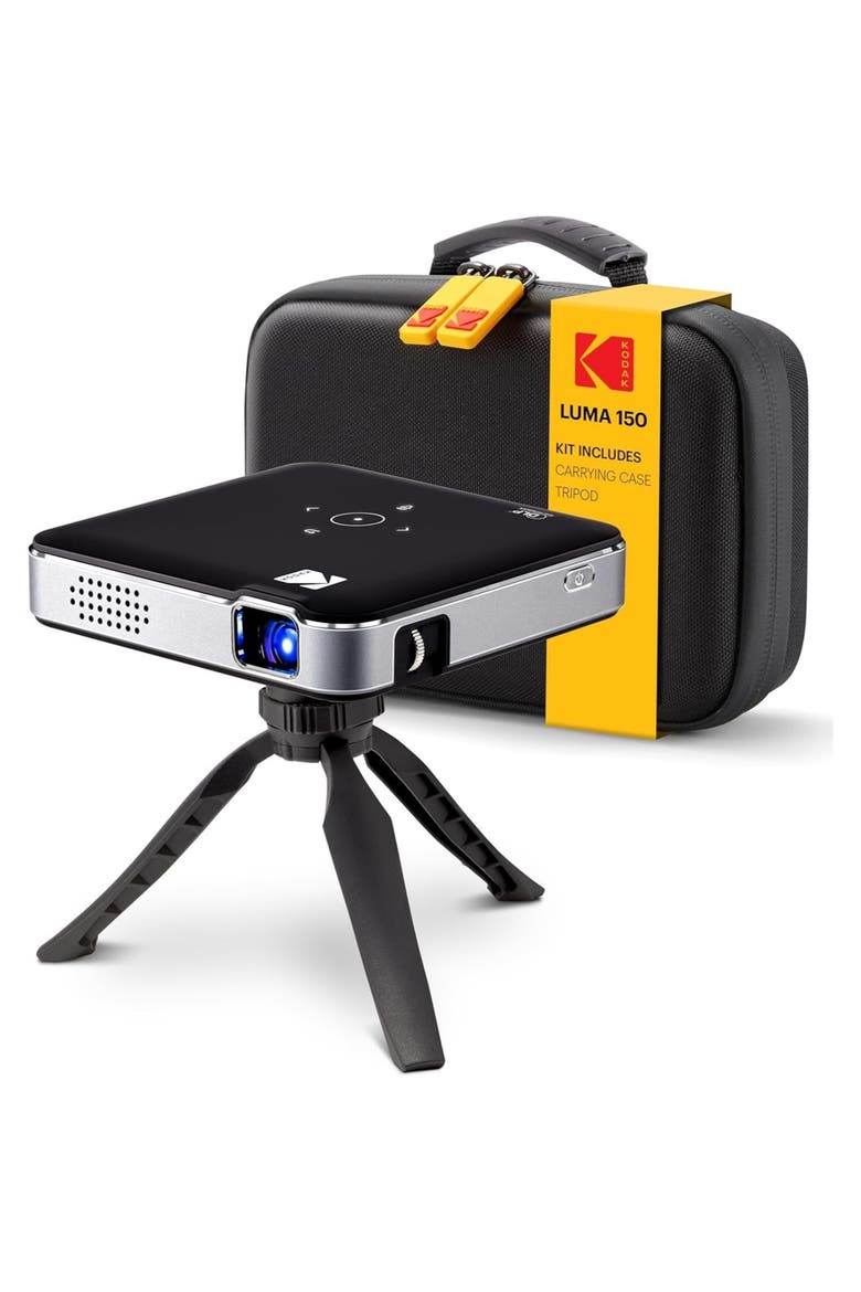 Luma 150 Pico Projector, Rechargeable Ultra Mini Projector with Travel Case & Tripod, Main, color, Black