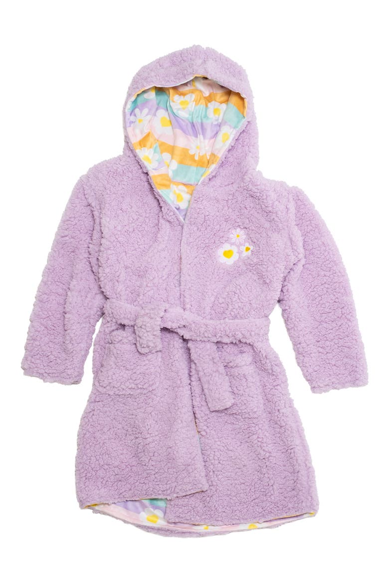 Kids' Reversible Daisies Hooded Robe, Main, color, ORCHID BOUQUET