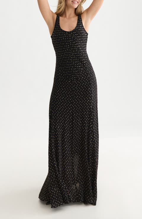 Metallic Dot Maxi Slipdress