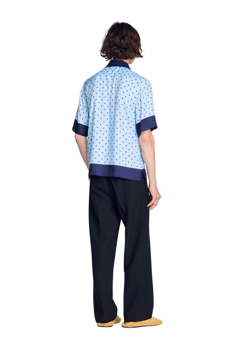 Micro cross motif shirt, Alternate, color, Sky blue