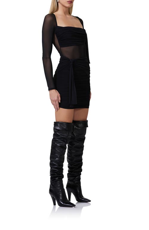 AFRM AFRM KYLIE SHEER DETAIL LONG SLEEVE MINIDRESS