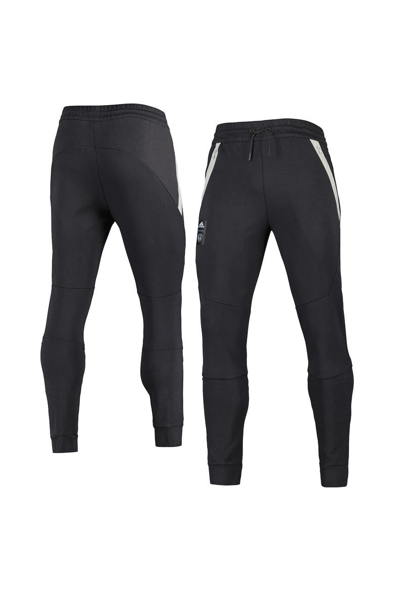 Men's adidas Black Sporting Kansas City 2023 Player Club Travel Pants, Main, color, Black