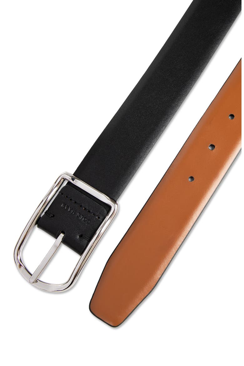 Black & Tan Reversible Leather Belt, Alternate, color, BLACK/ TAN