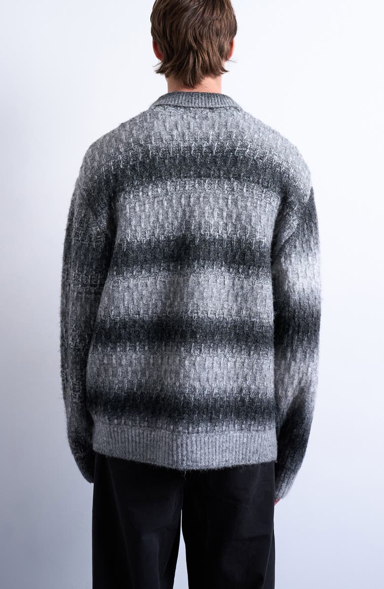 Topman Zip Front Cardigan, Alternate, color, Grey