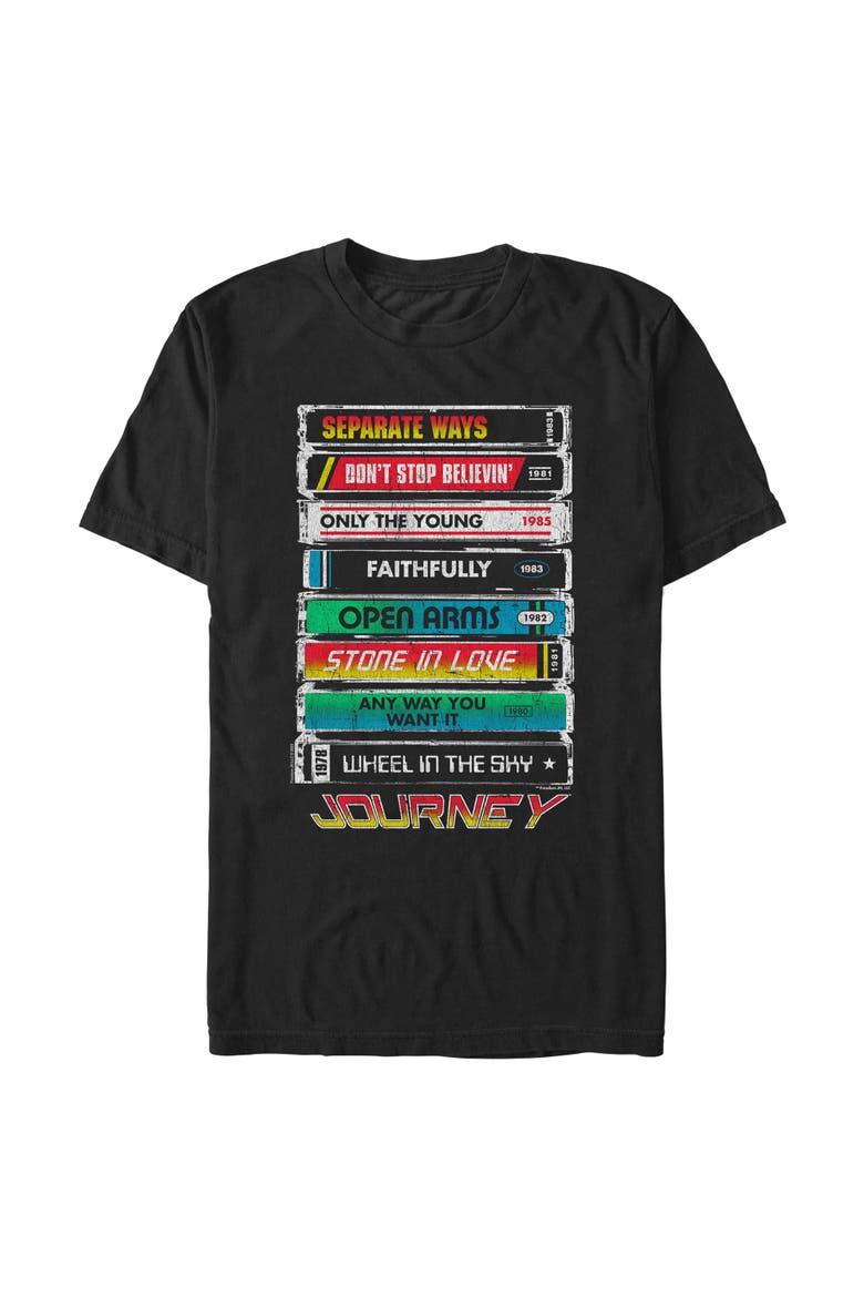 Men's Journey Tape Deck Stack  Graphic T-Shirt, Alternate, color, Black