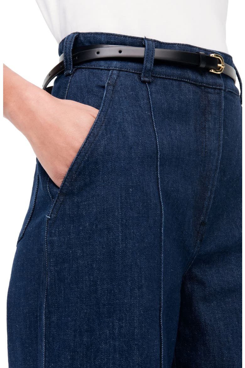 HIGH WAISTED DENIM TROUSER, Alternate, color, DARK WASH