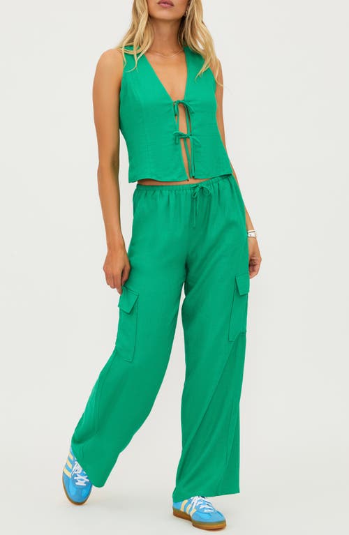 Beach Riot Amara Drawstring Cargo Cover-up Pants In Mediterranean Mint