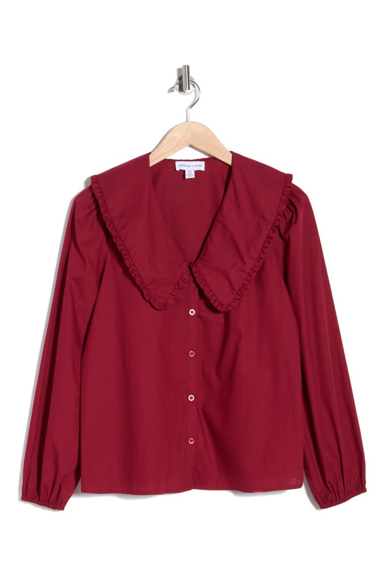 Peter Pan Collar Top, Alternate, color, FIG