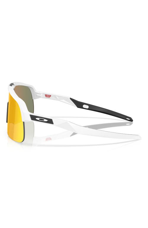 Oakley Prizm™ Everyday 34mm Rectangular Sunglasses In Matte White Prizm Ruby