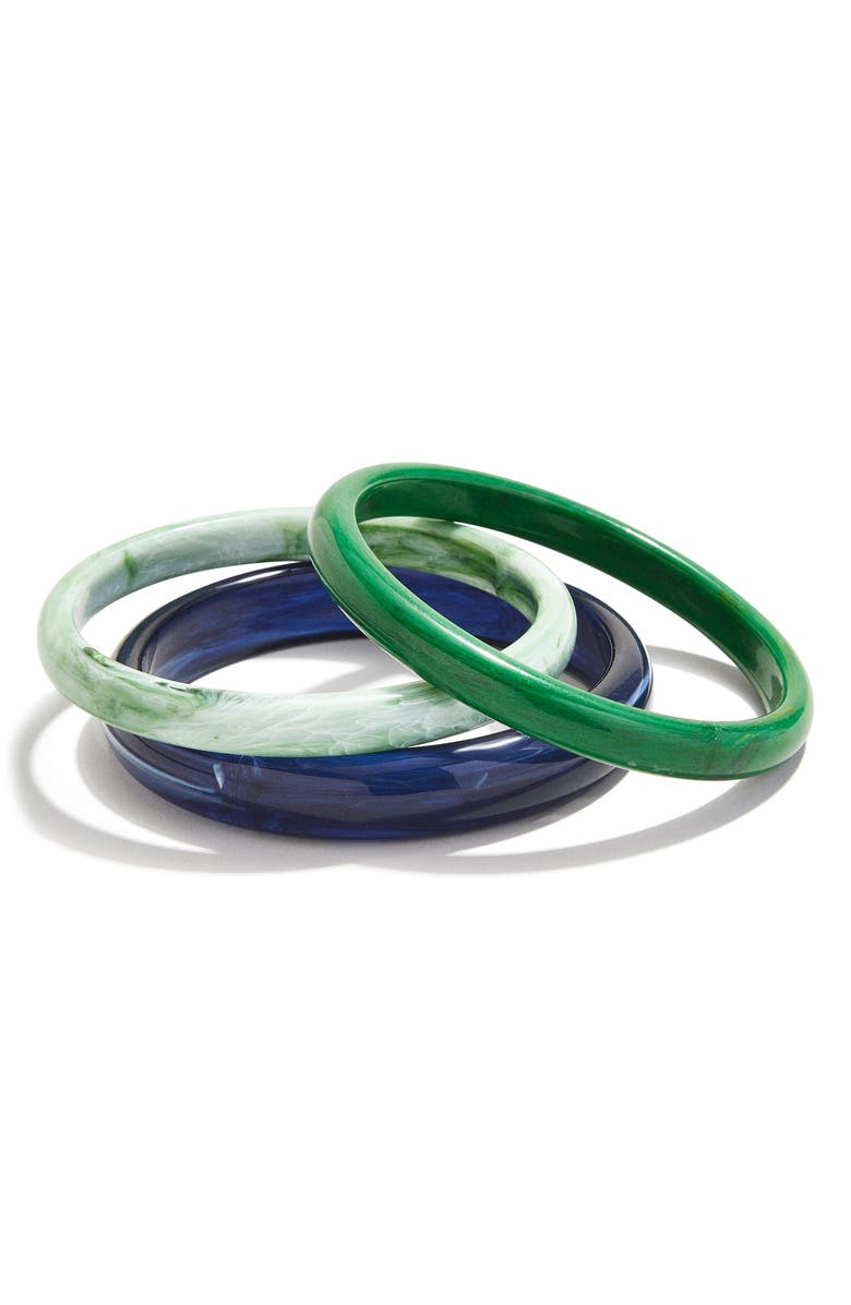 BaubleBar Raven Set of 3 Bangle Bracelets, Main, color, Green/ Blue Multi