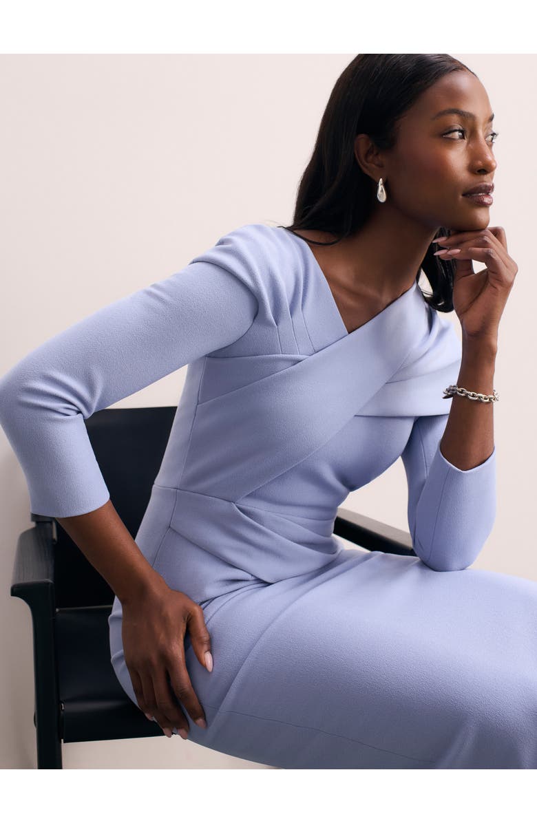 The Fold Iona Sculpt Crepe Dress, Alternate, color, Blue