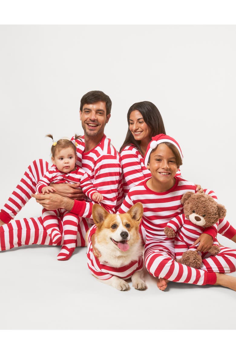 Dog Cotton Matching Family Holiday Pajamas, Alternate, color, Red & White