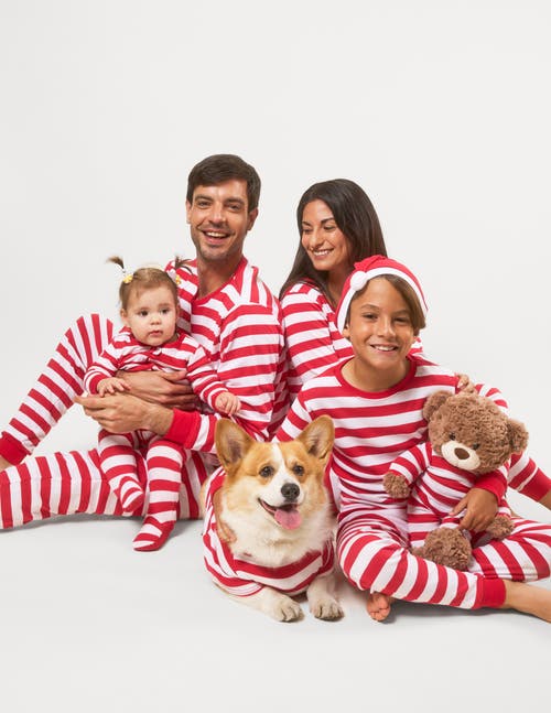Leveret Cotton Striped Matching Family Holiday Pajamas In Animal Print