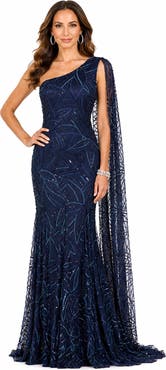 LARA New York Beaded Faux-Wrap V-Neck Bridal Gown