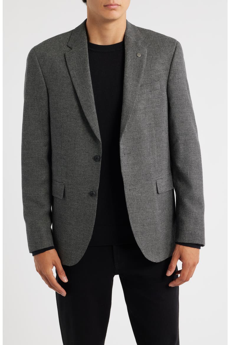Ross Slim Fit Grey Micro Houndstooth Sport Coat, Main, color, GREY