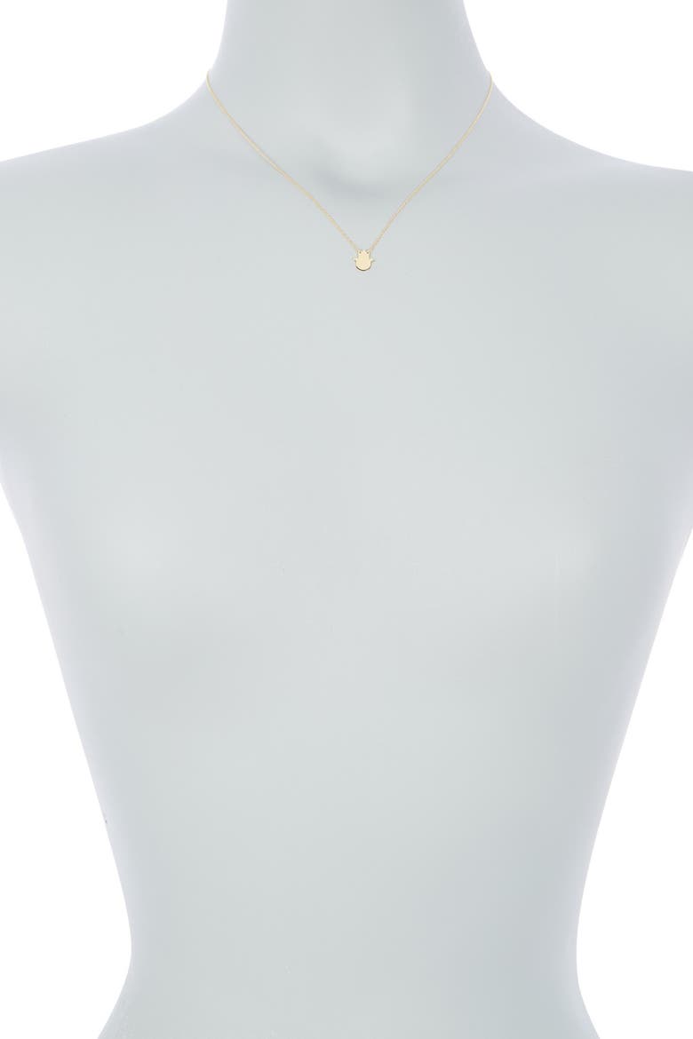 10K Yellow Gold Hamsa Pendant Necklace, Alternate, color, GOLD