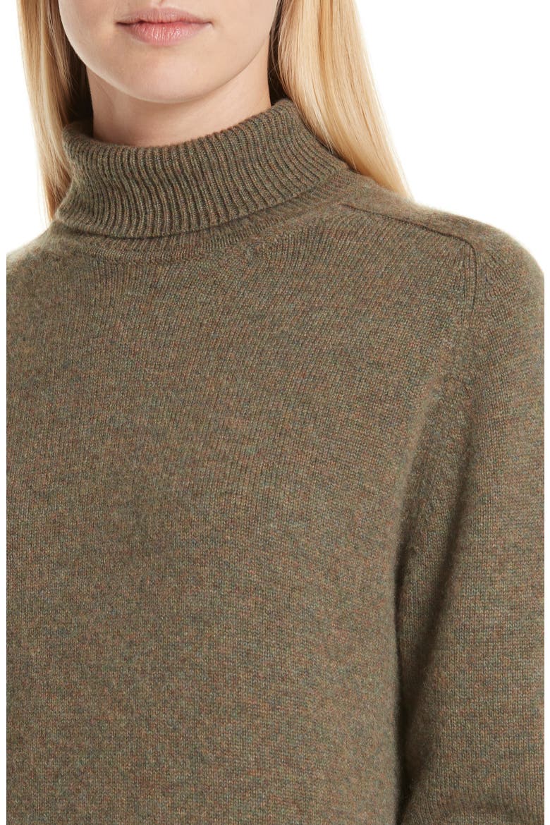 Stretch Cashmere Turtleneck Sweater, Alternate, color, OLIVE