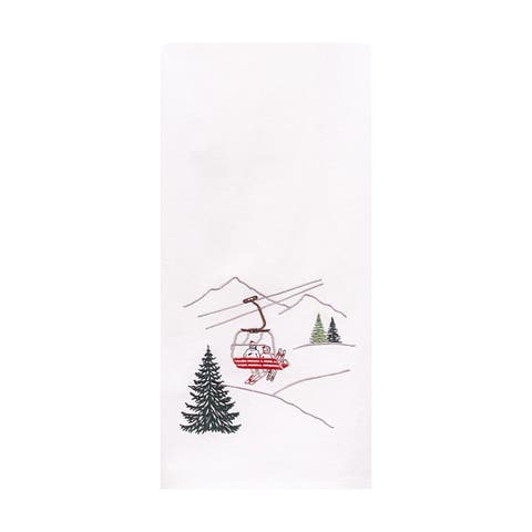 Ski Lift Winter Sports Cabin and Lodge Christmas Towel