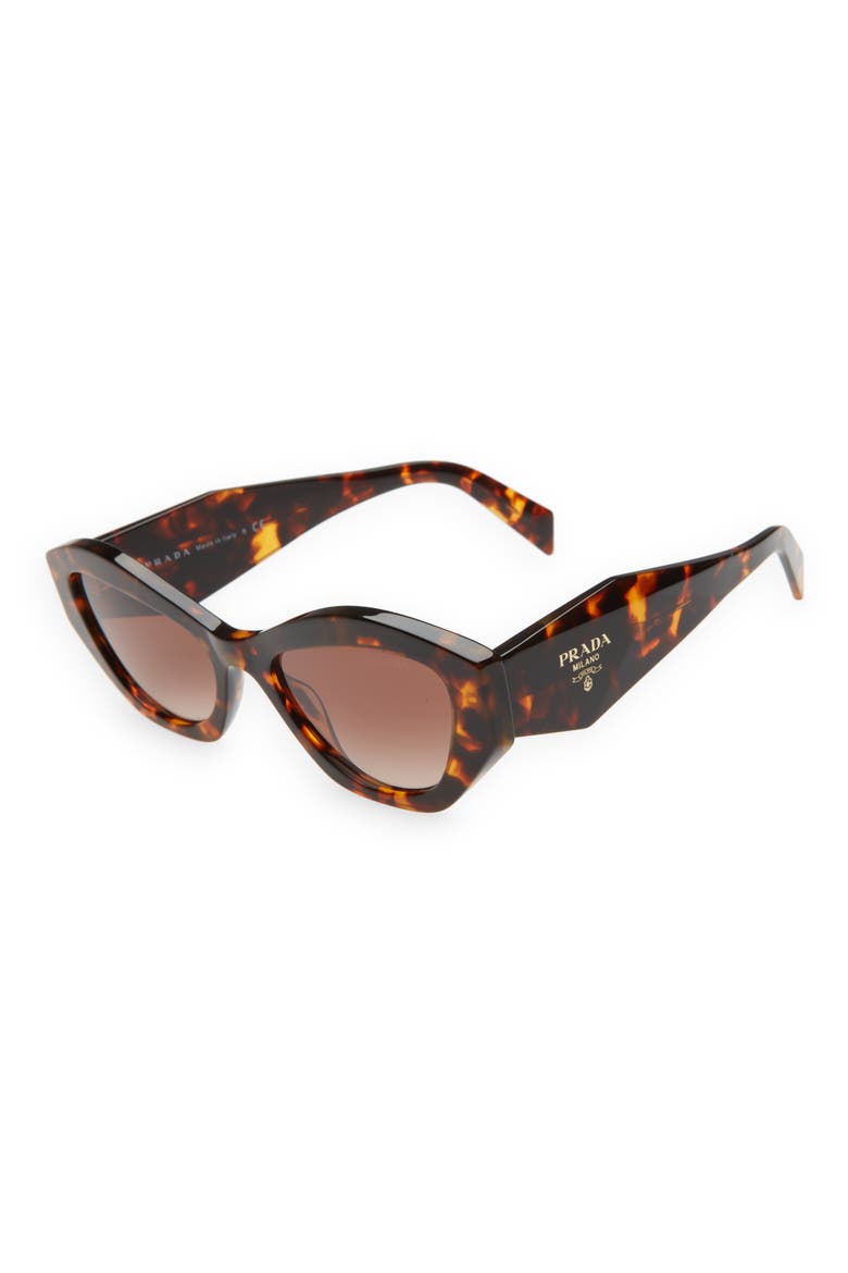 53mm Gradient Irregular Sunglasses, Alternate, color, HONEY HAVANA/ BROWN GRADIENT
