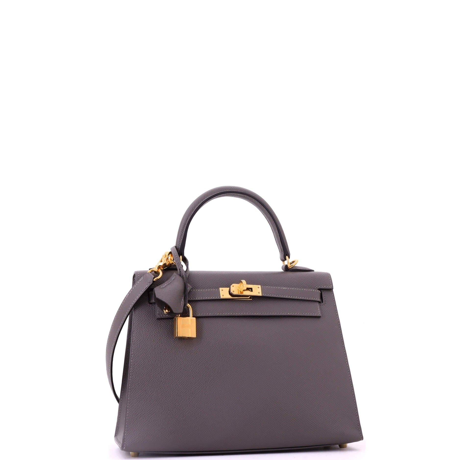 Pre-Owned Hermes Kelly Handbag Grey Epsom with Gold Hardware 25, Alternate, color, Gris Meyer