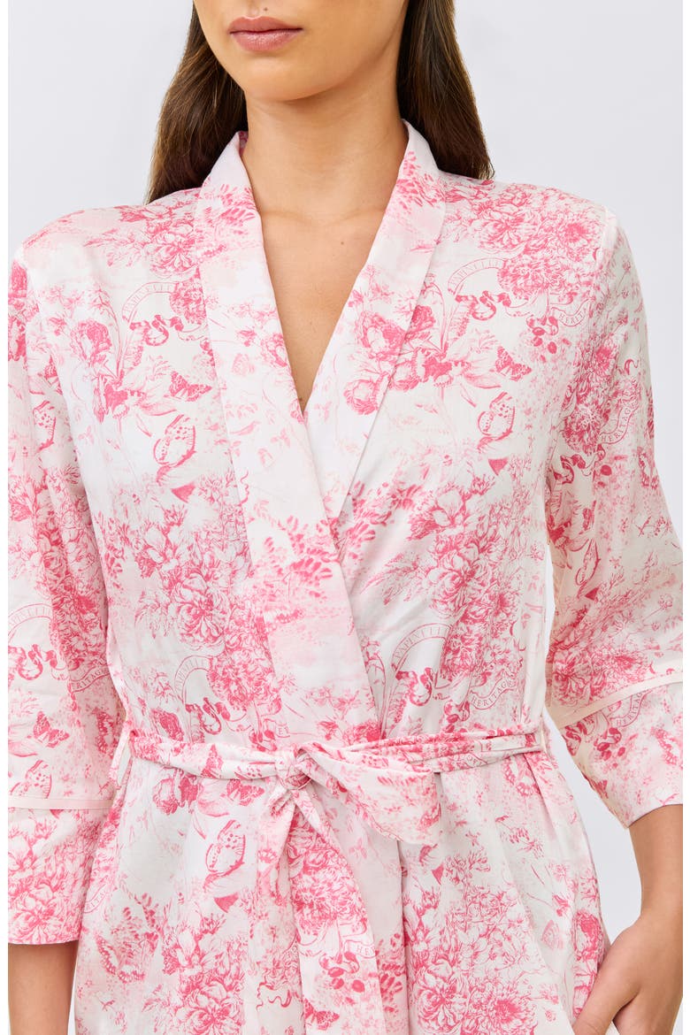 Toile de Jouy Cotton Sateen Midi Robe, Alternate, color, PINK LEMONADE