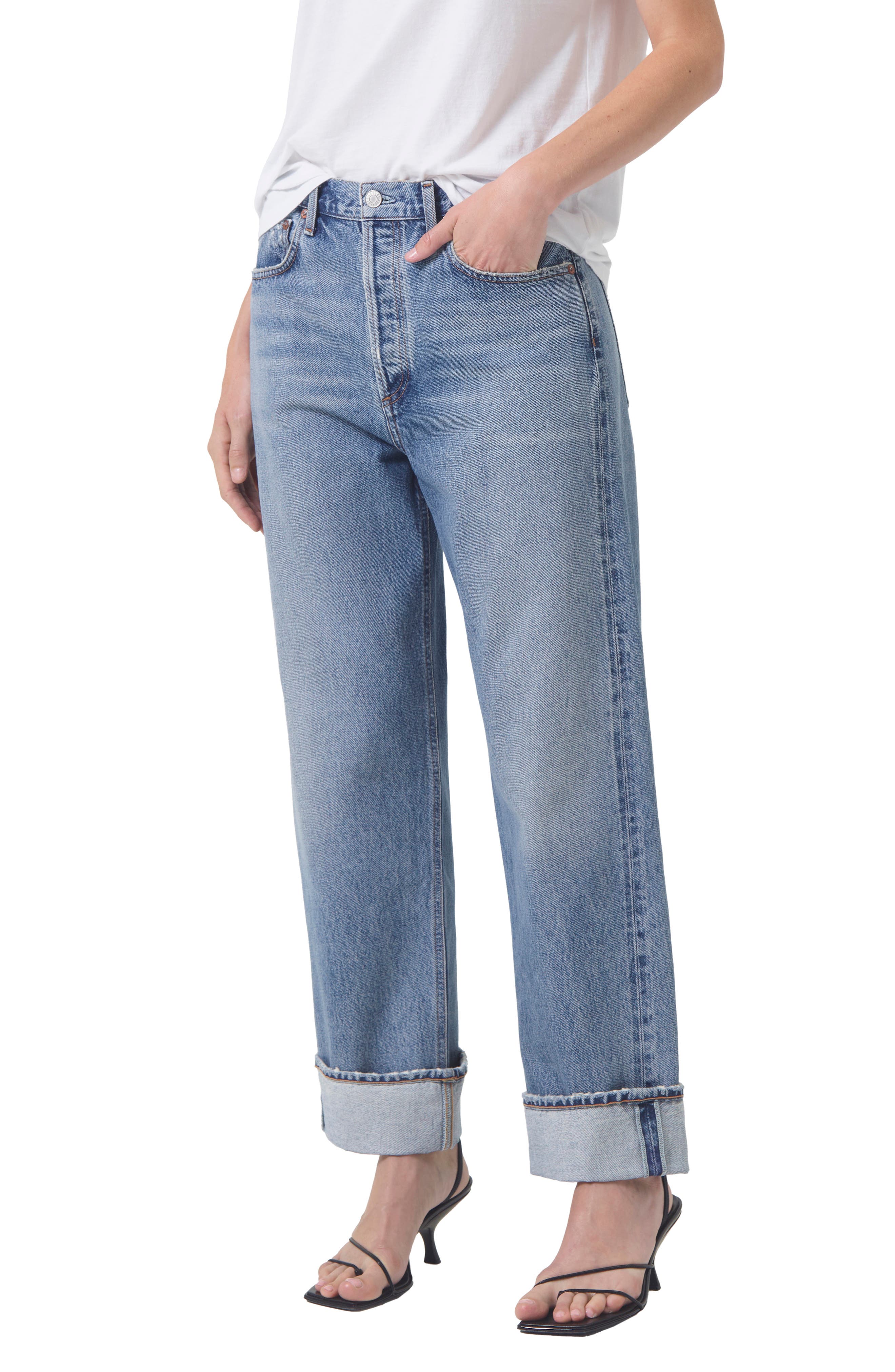 AGOLDE Fran High Waist Wide Straight Leg Jeans