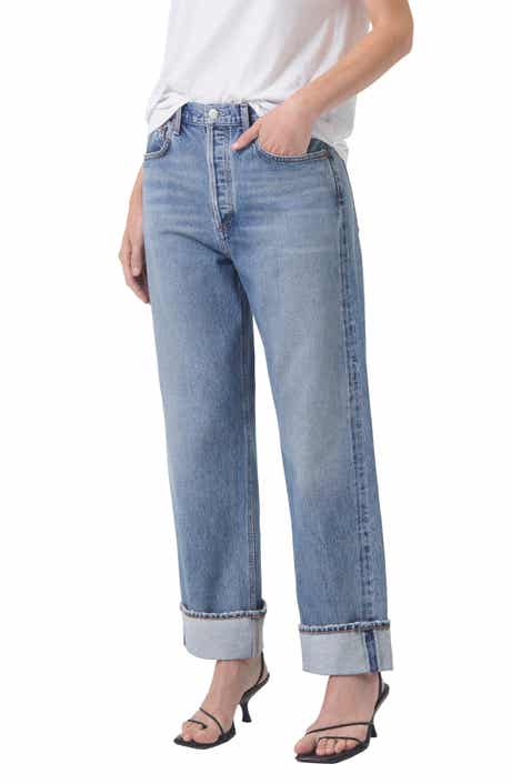 AGOLDE Fran High Waist Wide Straight Leg Jeans