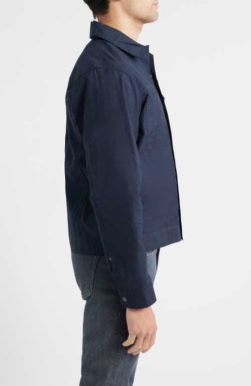 Filson Ranger Water Repellent Short Waxed Cotton Cruiser Jacket In Blue