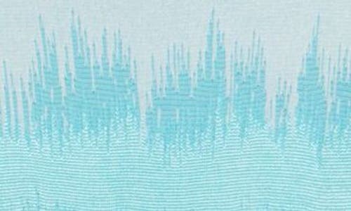 Ming Wang Soft Knit Wavelength Tunic In Calypso Blue/white