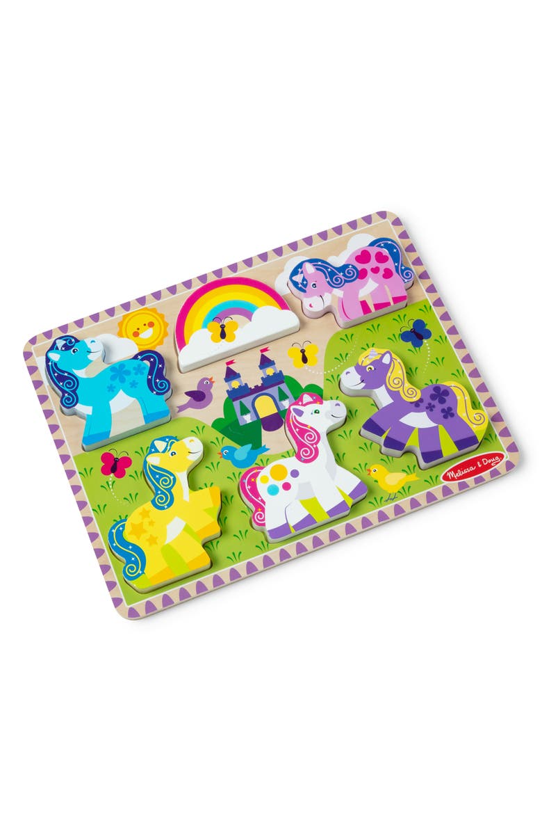 Melissa & Doug Unicorn Chunky Peg Puzzle, Alternate, color, 