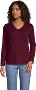 Lands' End Supima Cotton Long Sleeve V-neck T-shirt