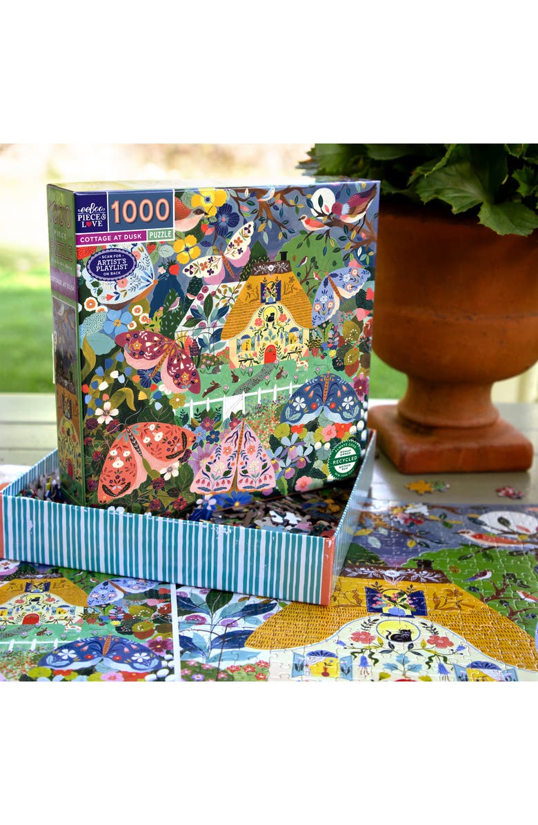 eeBoo Cottage At Dusk 1000-Piece Puzzle, Alternate, color, Multi
