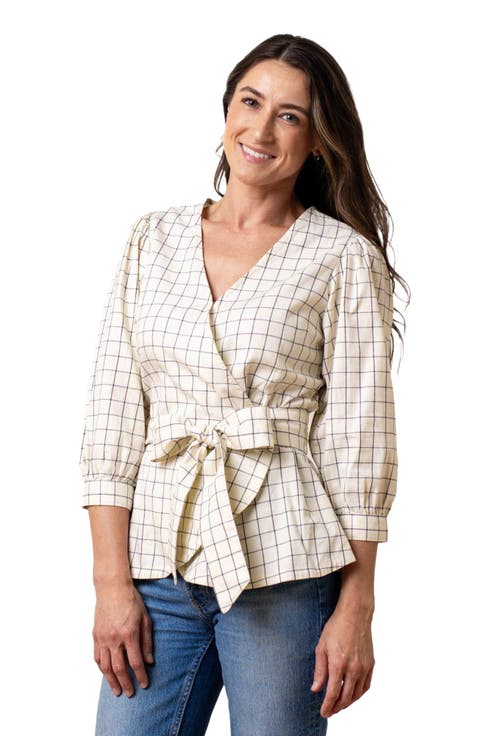 Women's Organic Puff Sleeve Wrap Top