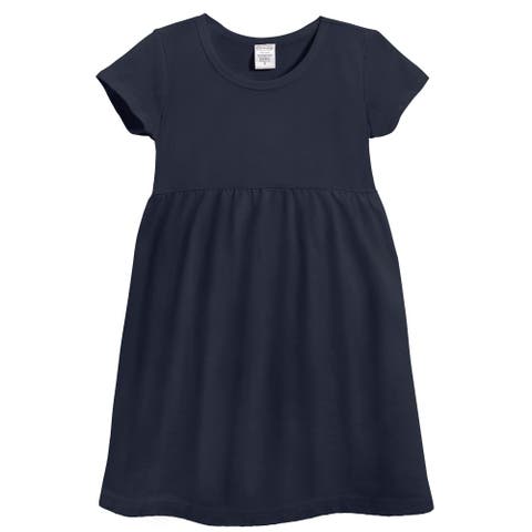 Girls Soft Organic 100% Cotton Empire Short Sleeve Sundress