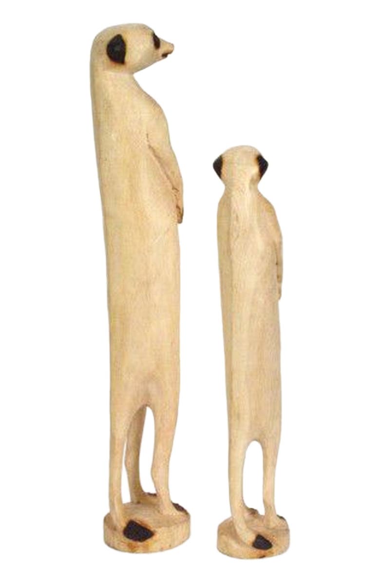 Mbare Hand Carved Standing Meerkat, Alternate, color, Natural