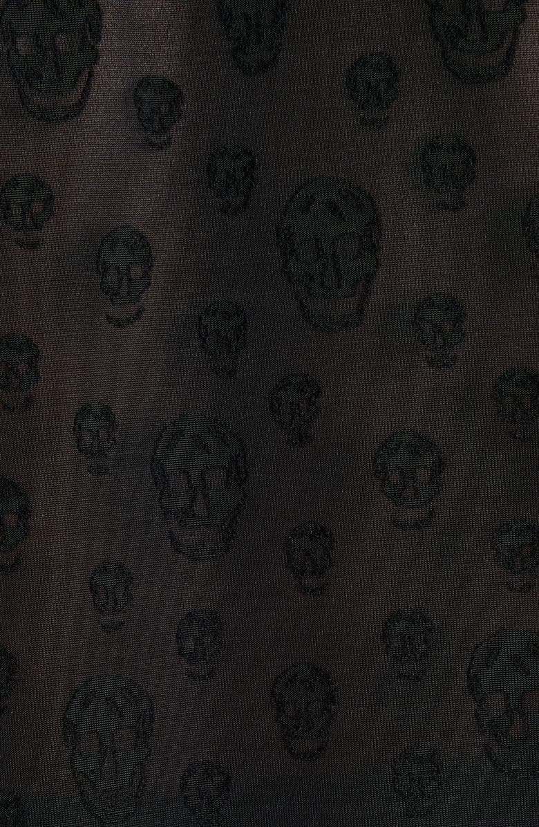 McQueen Skull Sheer Jersey T-Shirt, Alternate, color, Black