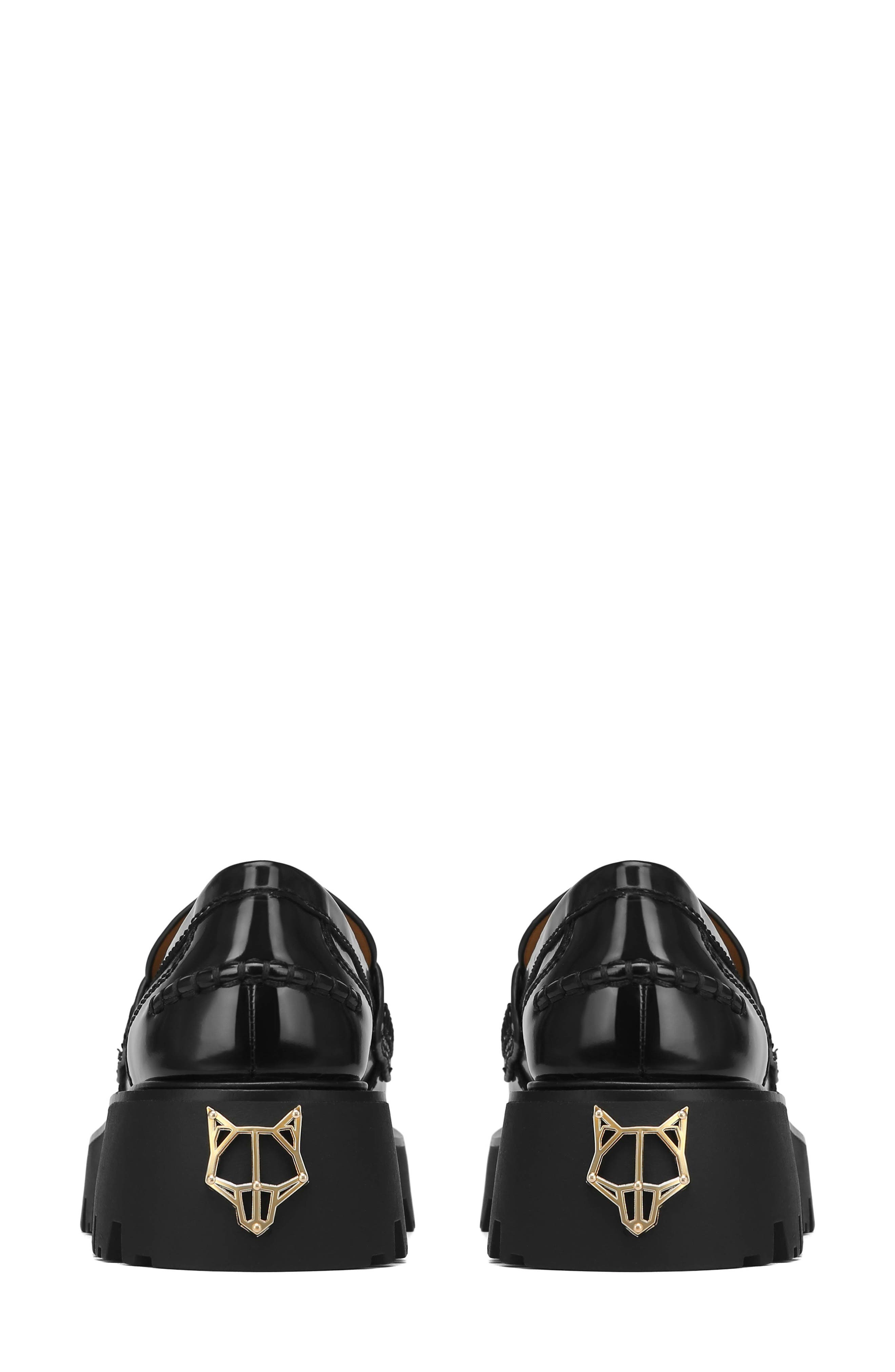 Flawed Platform Loafer, Alternate, color, BLACK