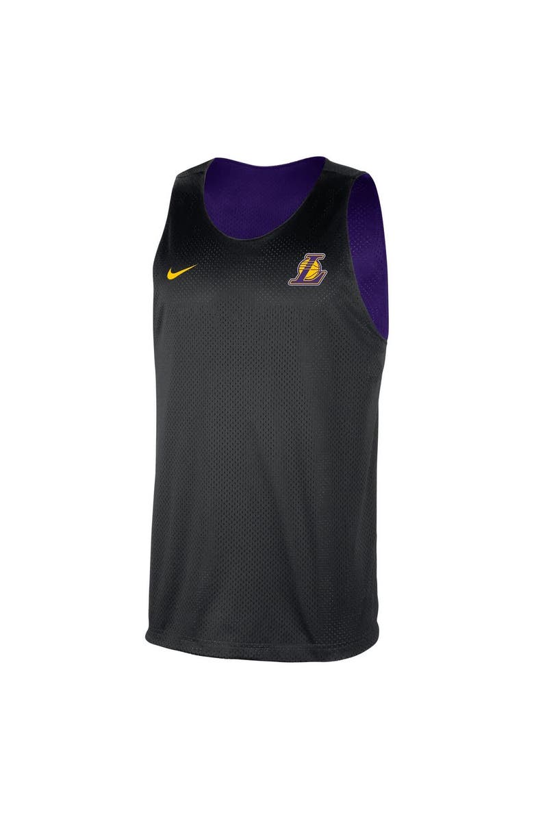 Nike Men's Nike Purple/Black Los Angeles Lakers Courtside Reversible Mesh Practice Jersey, Alternate, color, 