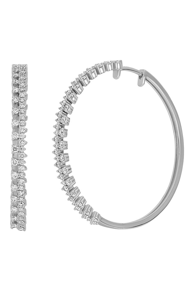 Liora Diamond Hoop Earrings (Nordstrom Exclusive), Main, color, 18K WHITE GOLD