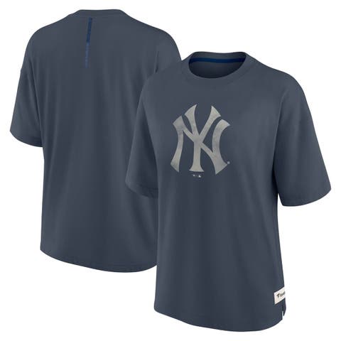 Women's Fanatics Blue New York Yankees Oversized Elements Raw Edge Future Ground T-Shirt