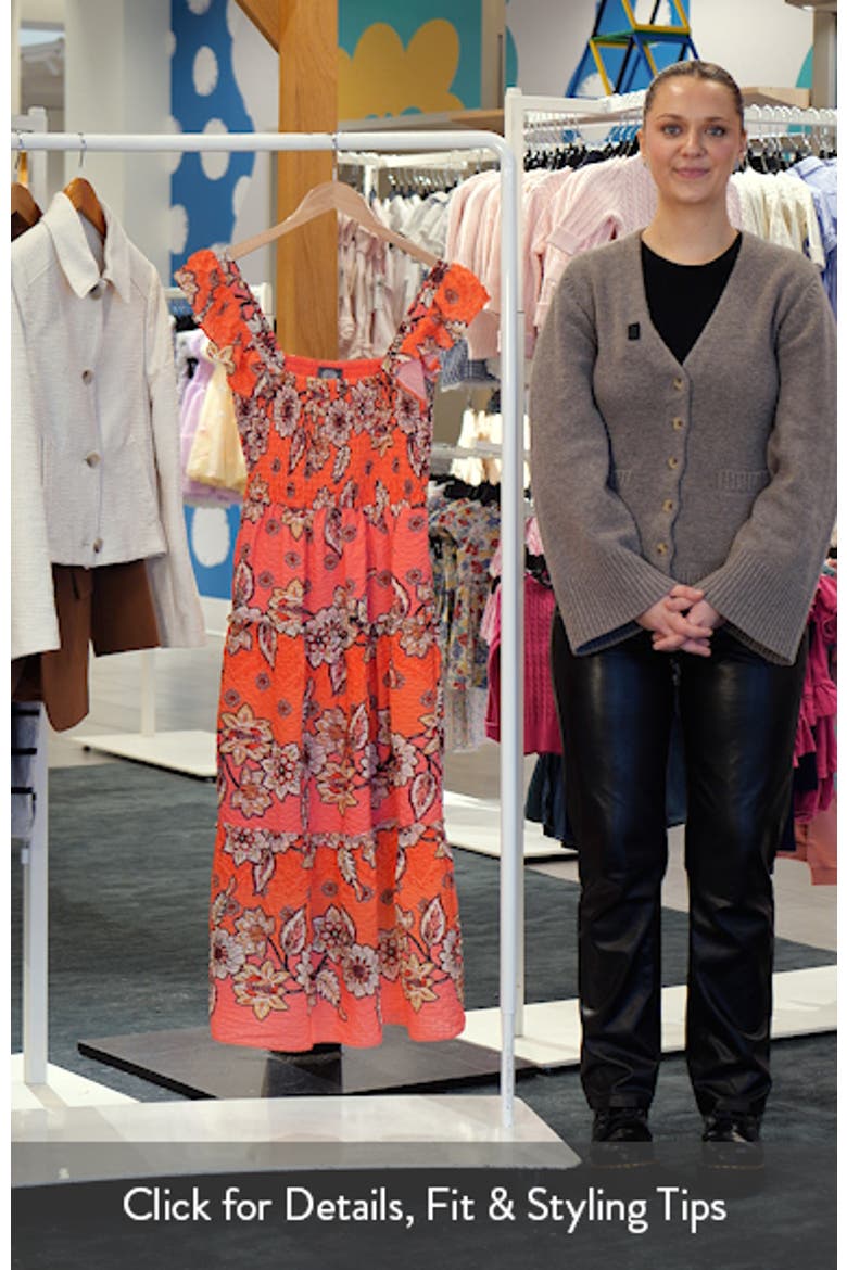 Floral Print Smock Midi Dress video