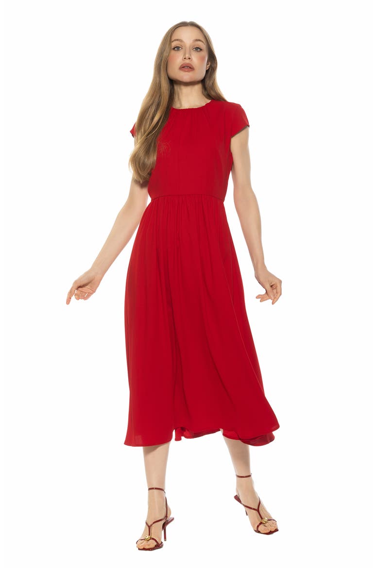 Cassiane Fit & Flare Dress, Alternate, color, RED