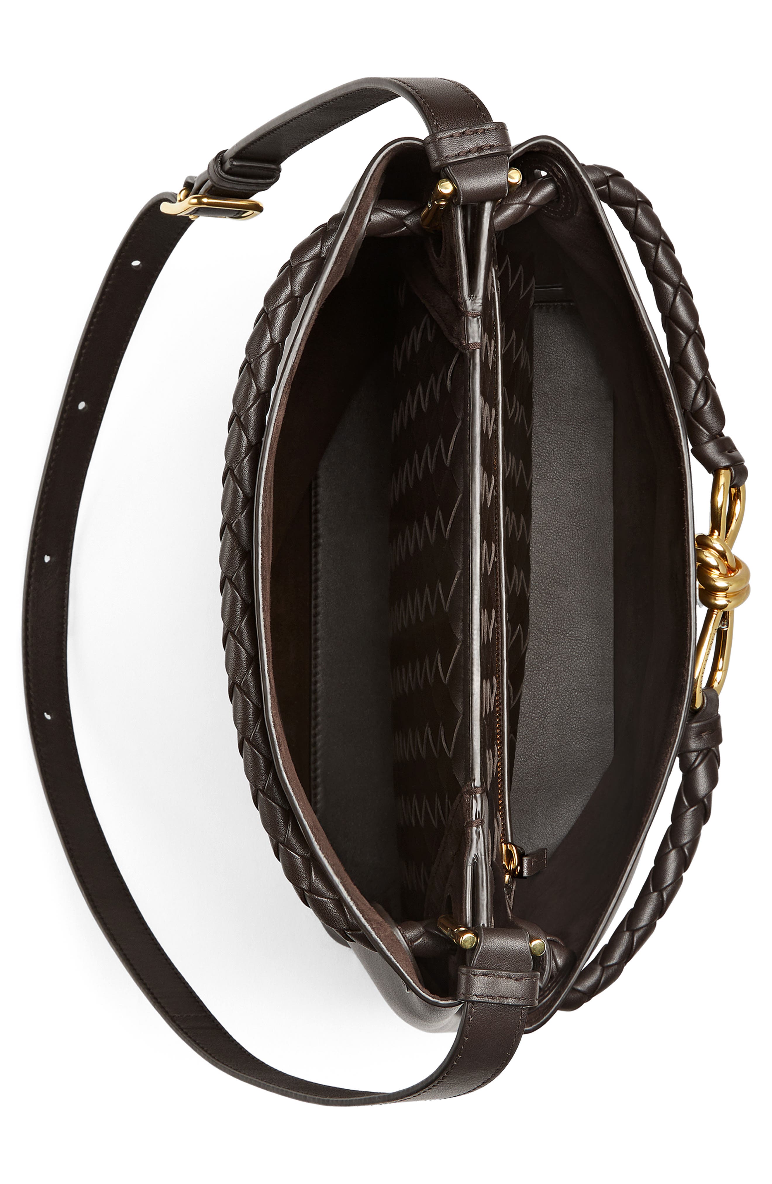 Bottega Veneta Andiamo Leather Bucket Bag, Alternate, color, 2190 Fondant-M Brass