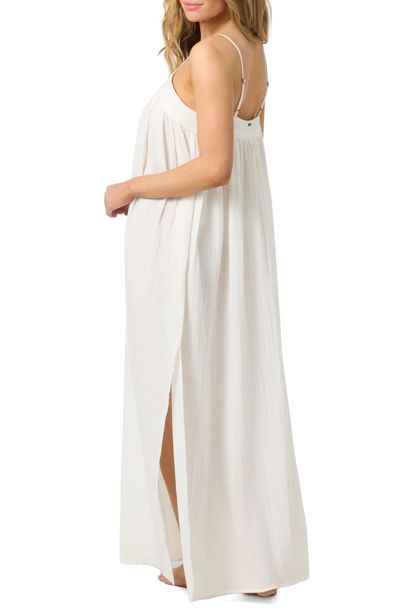 O'Neill Sai Saltwater Solids Cover-Up Cotton Maxi Dress, Alternate, color, White