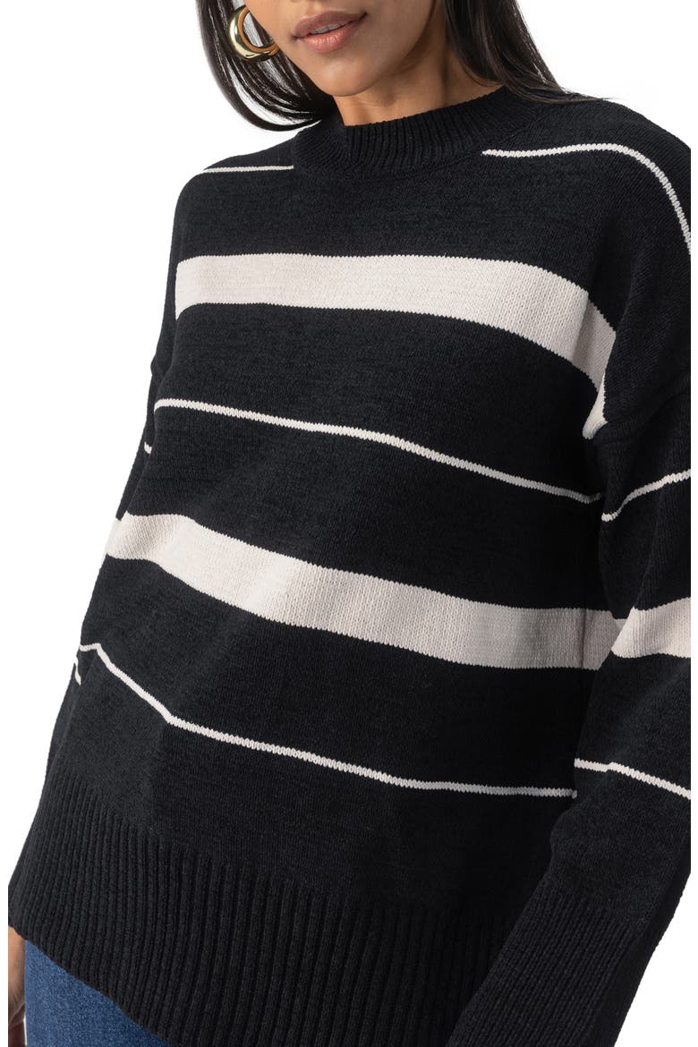 Modern Stripe Sweater, Alternate, color, BLACK ALMOND