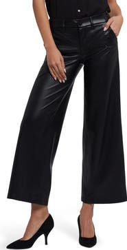 NYDJ Faux Leather Wide Leg Ankle Pants