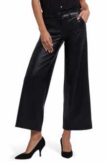 NYDJ Faux Leather Wide Leg Ankle Pants