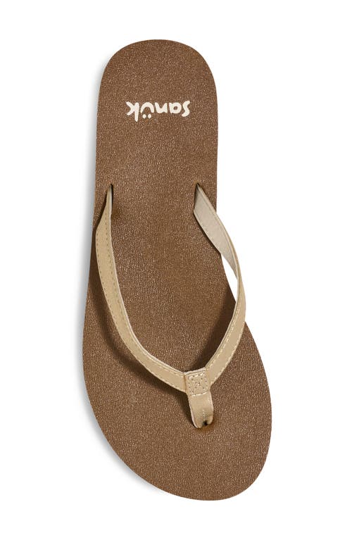 Sanuk Yoga Joy Ii Flip Flop In Gold