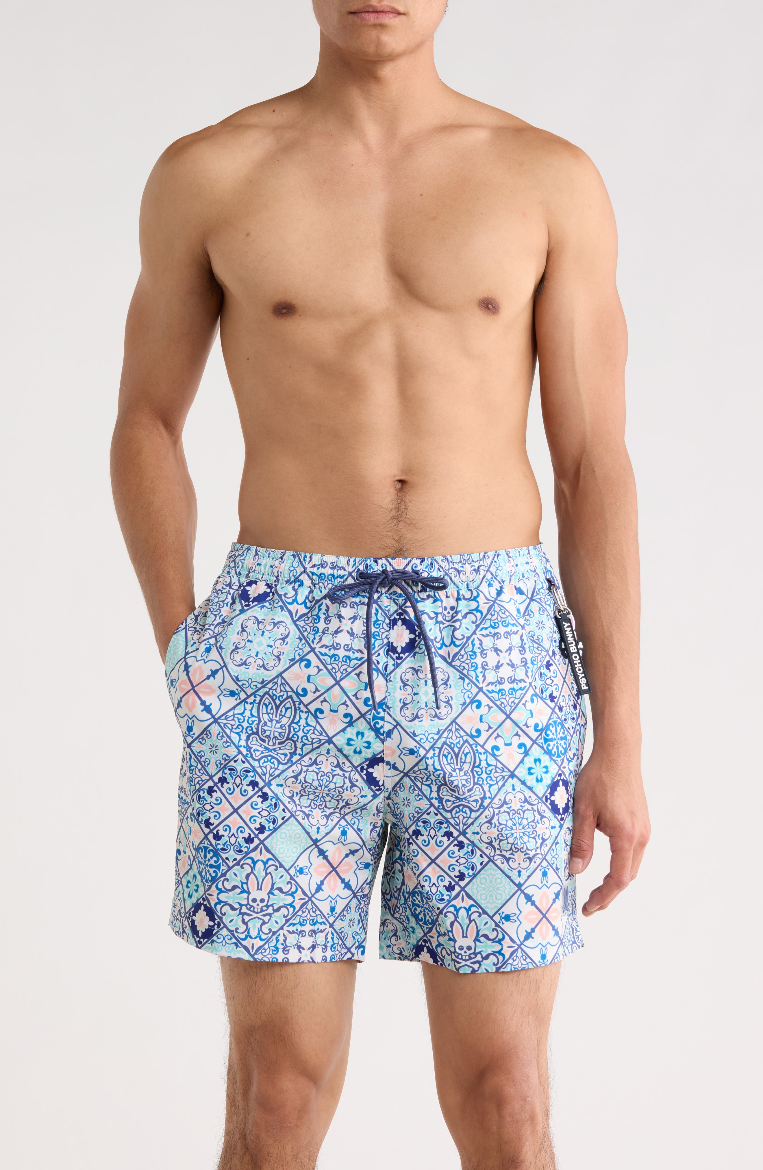 Psycho Bunny Nivar Print Swim Trunks